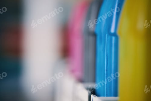 Preview: Colorful Bottles With Paints In Workshop