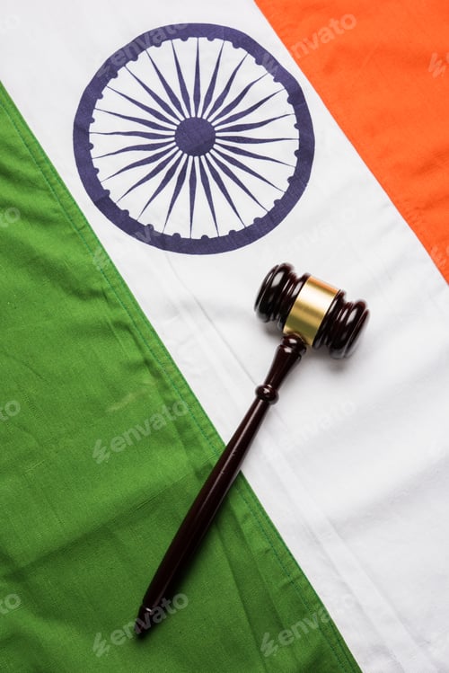 Preview: Indian Flag with Gavel