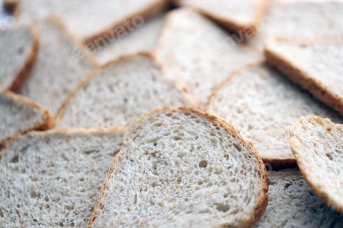 Preview: Fresh sliced bread in full frame macro photo