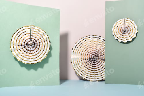Preview: Minimalistic scene on a geometric background .