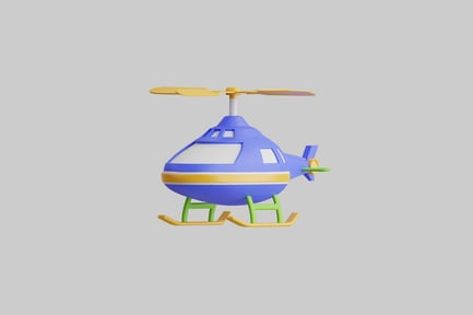 Preview: Cartoon blue donut helicopter
