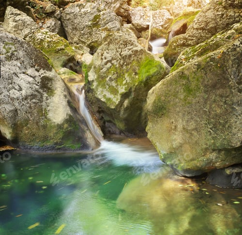 Preview: River cascade of river.