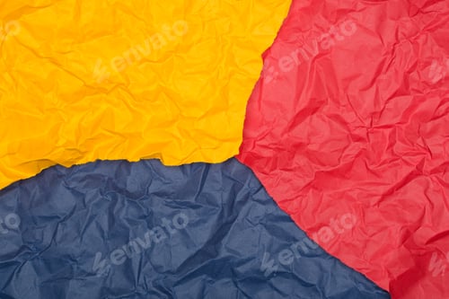 Preview: Colorful Crumpled Paper Pieces in Primary Colors