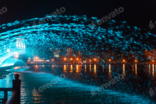 Preview: City evening fountain.