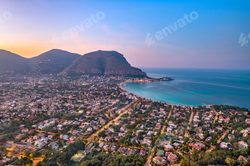Preview: Palermo, Italy in the Mondello Borough at Dusk