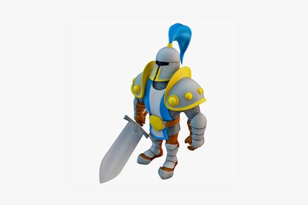 Preview: Knight in full armor with sword and shield