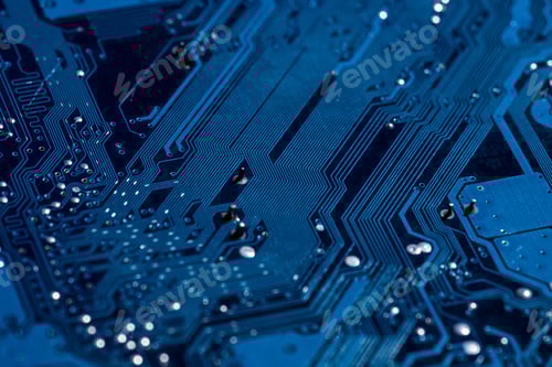 Preview: close up view of computer motherboard elements