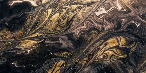 Preview: Abstract acrylic liquid painting texture shine golden toned.