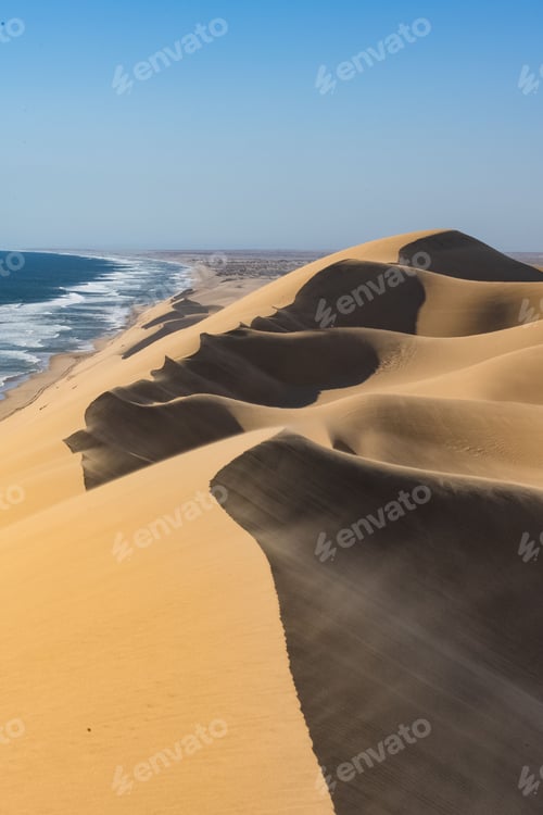 Preview: Namibia, the Namib desert, falling into the sea