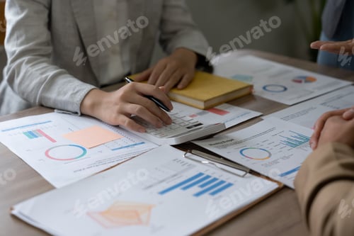 Preview: Business accountsnt adviser meeting to analyze and discuss the situation on the financial report in