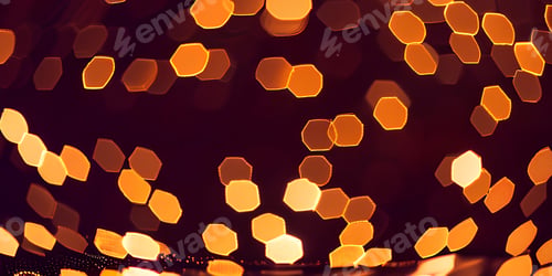 Preview: Yellow orange blurred light, bokeh background template