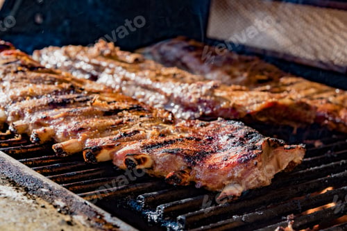Preview: Grilling ribs on barbecue
