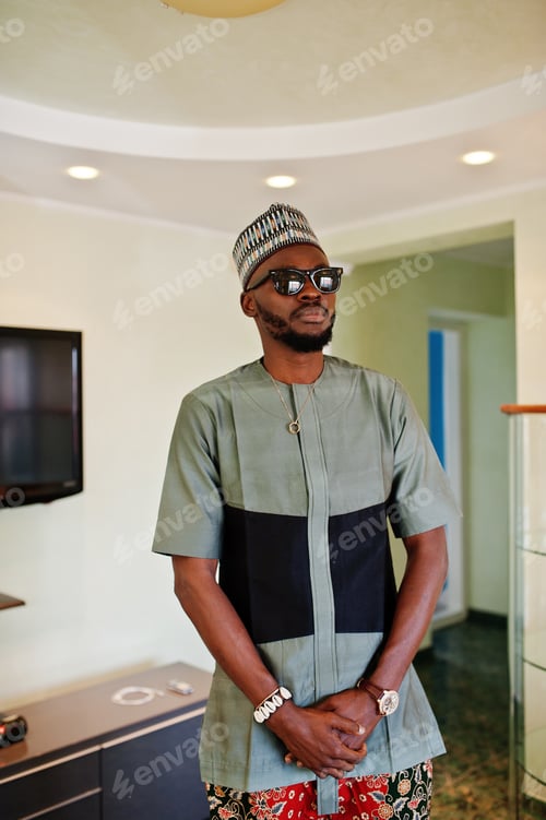 Preview: Portrait of stylish black african american man