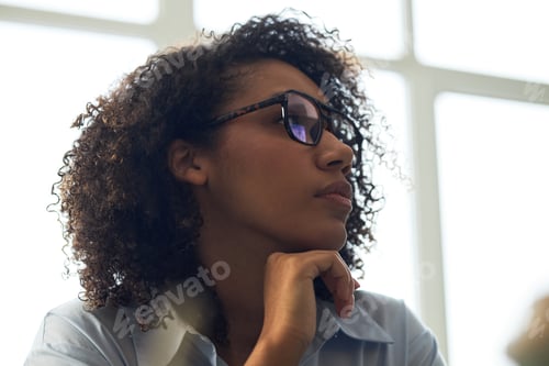 Vista previa: Businesswoman Sitting At Meeting In Office