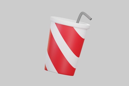 Preview: Paper cup with straw