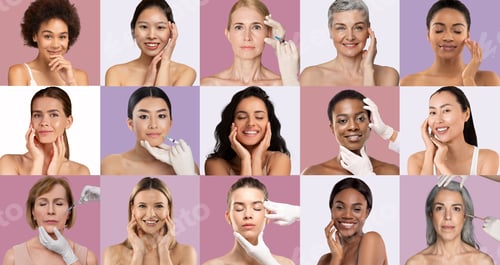 Preview: Diverse women practicing skincare routines in a beauty workshop setting