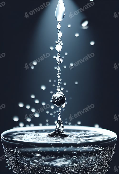 Preview: Image of white and blue particles and liquids moving on black background,background motion copyspace