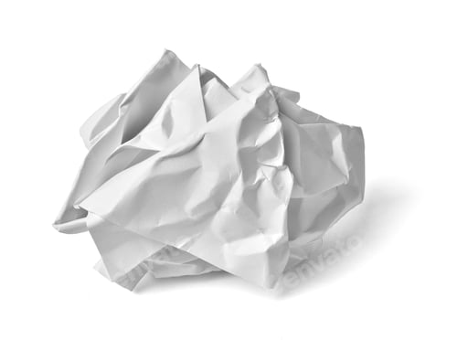Preview: paper ball crumpled garbage trash mistake office business document white crumple note page
