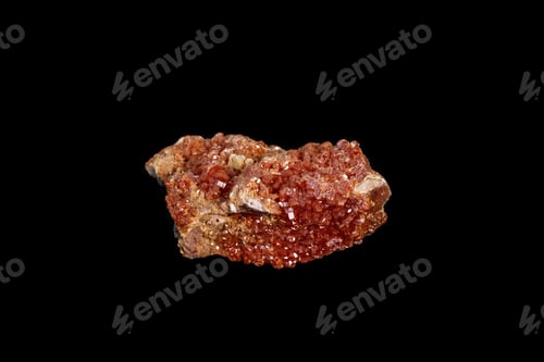 Preview: Macro mineral stone Vanadinite on a black background
