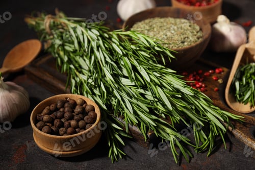 Preview: Seasoning and spices, rosemary, concept of seasoning