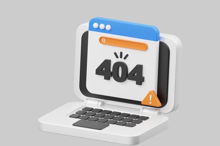 Preview: Laptop with 404 error message