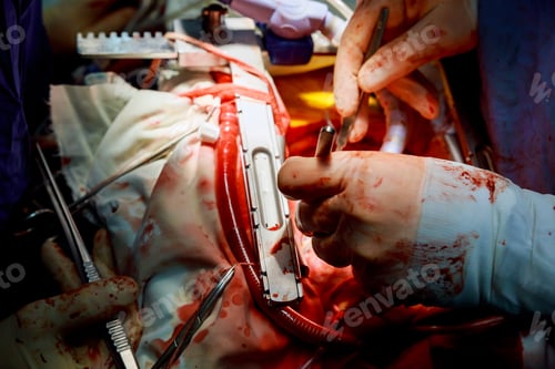 Preview: Implantation of a biological heart valve Heart surgery, atmosphere in the operating room