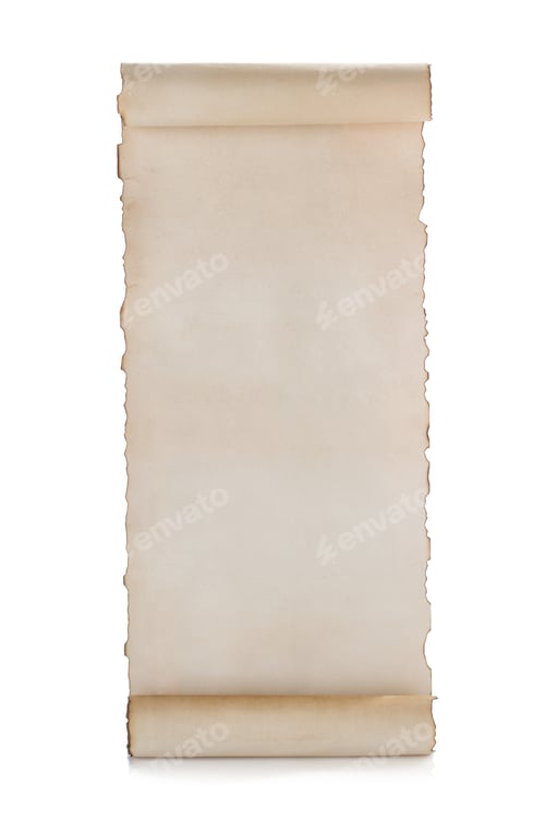 Preview: parchment scroll isolated on white