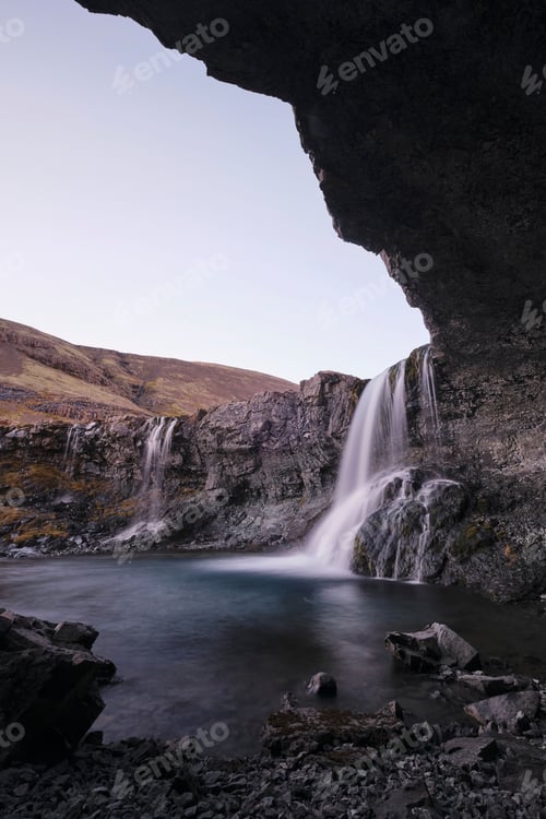 Preview: Long exposure of the Skutafoss Waterfall in Iceland.
