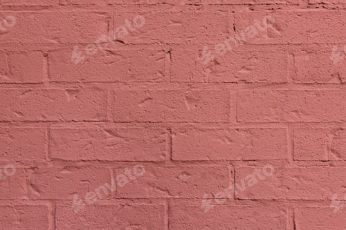 Preview: Terracotta brick painted wall textured background close-up.