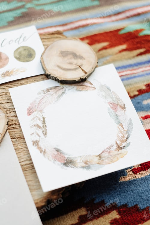 Preview: Wedding polygraphy on the carpet in the styles of the boho