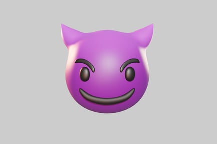 Preview: Purple devil face emoji