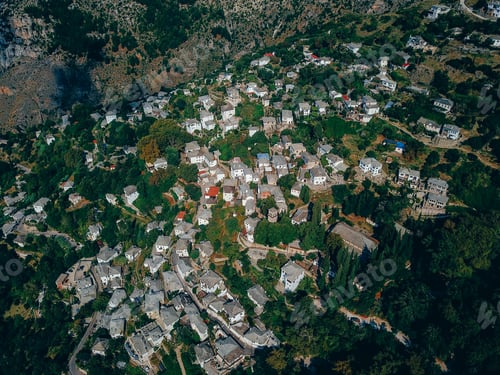 Preview: small town in the countryside, aerial photography
