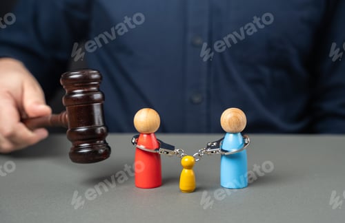 Preview: Court case for divorce and child custody. Family problems. Conflict resolution.