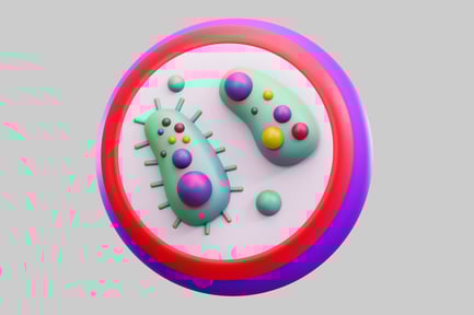 Visualização: Arte de placa de Petri de bactérias de desenhos animados