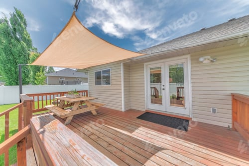 Preview: Comfortable summer terrace of a private house on a sunny day