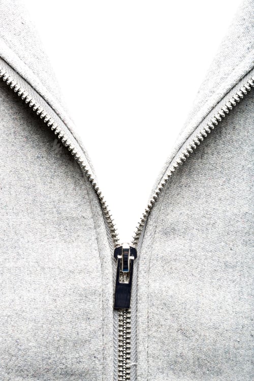 Preview: Zip on woolen fabric