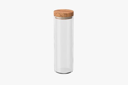 Preview: Tall Glass Jar with Wood Lid