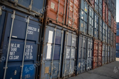 Preview: Container Cargo Port Ship Yard Storage Handling of Logistic Transportation Industry. Row of Stacking
