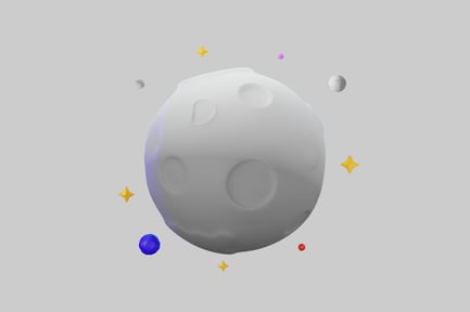 Preview: Cartoon moon with orbiting planets