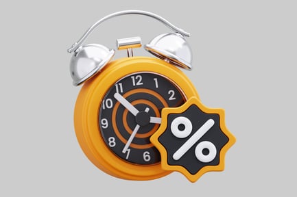 Preview: An Orange Alarm Clock With A Discount Sign