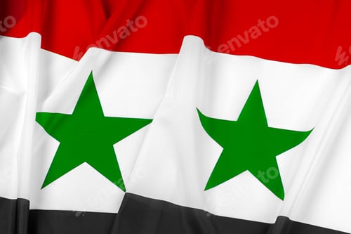 Preview: Photo of fabric Syria flag close up