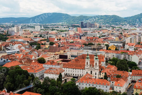Preview: Aerial view of city of Graz, Austria