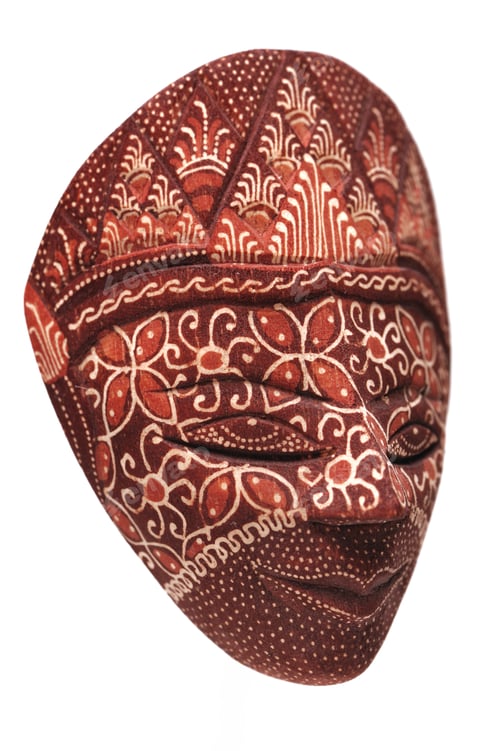 Preview: Traditional indonesian mask on a white background