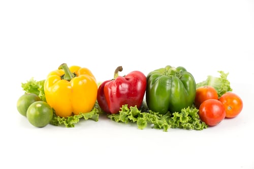 Preview: Pepper vegetables on a white background