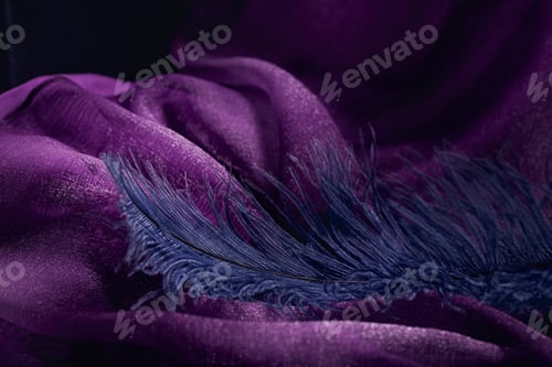 Preview: Wave of Elegant Violet Textile Texture with Fine Feathers