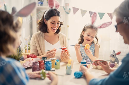 Preview: family preparing for Easter