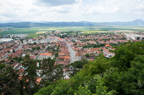 Preview: Panorama over a mountain city in the sping