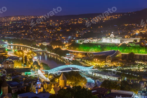 Preview: Beautiful panoramic view of Tbilisi