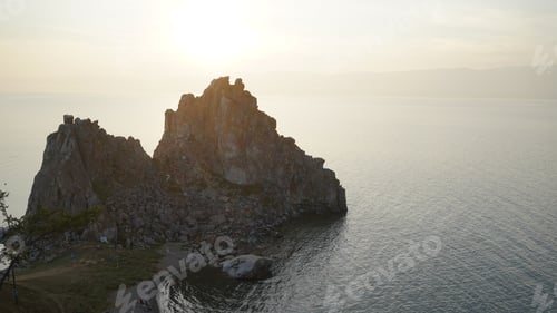 Preview: Landscape of the Shaman Rock in Lake Baikal during the sunrise in Russia
