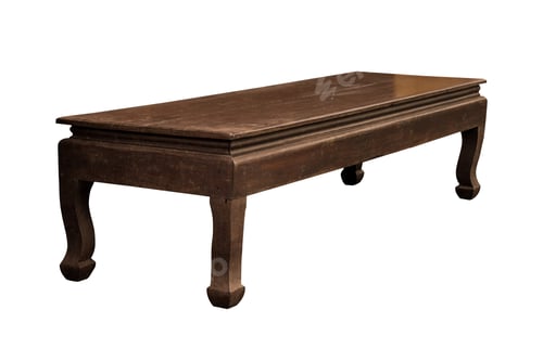 Preview: Low wooden table isolated.